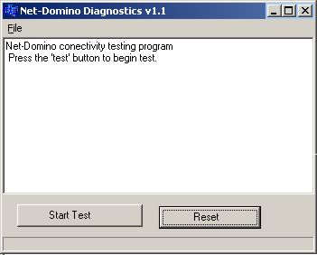 Ventana del programa Net-Domino Diagnostics